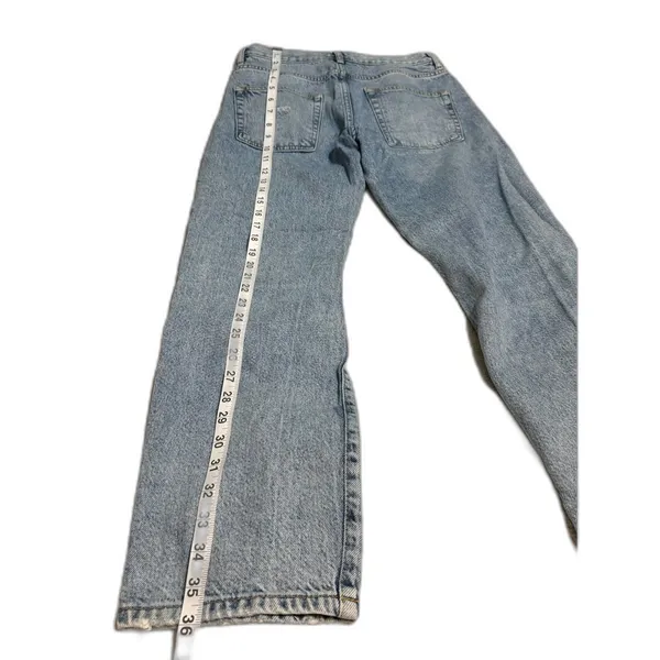 Free People Distressed Straight Leg Jeans Loose Fit Women's Size 25 Button Fly - Image 11