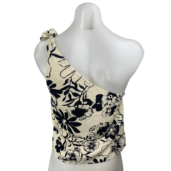 Abercrombie & Fitch Asymmetrical Scarf Floral One Shoulder Tank Blouse Top Sz XS - Image 4