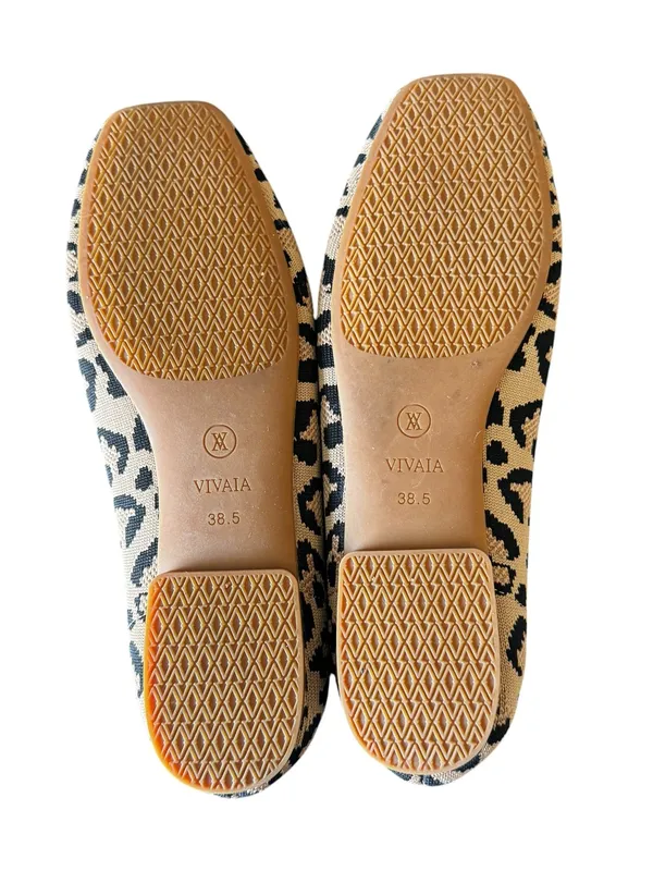 VIVAIA - Margot 2.0 Leopard Knit Square Toe Ballet Flats Sz 7.5 EU 38.5 - Image 6