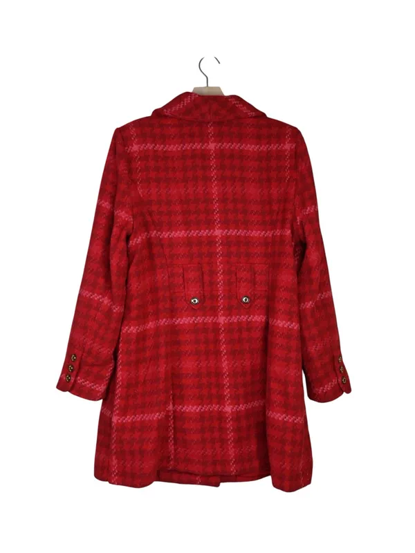 Cabi Women's XL Red Plaid Shawl Collar Evita Coat - Image 2