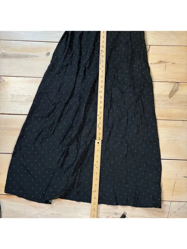 A New Day NWT Womens Long Sleeve Crepe Maxi A-Line Dress Black White Polka Dot S - Image 11