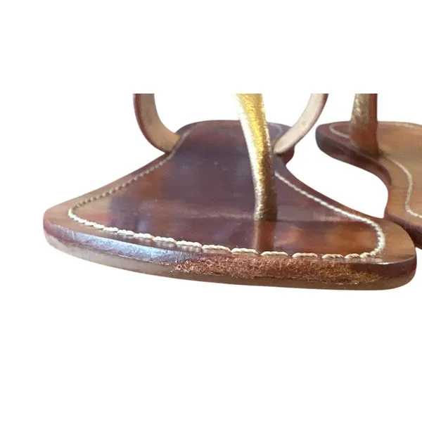 Tory Burch Cameron Gold‎ Leather Sandals 9.5 - Image 9