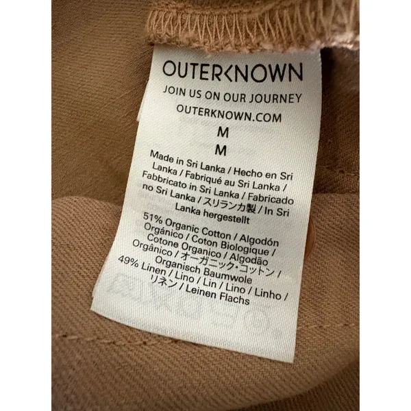 Outerknown S.E.A. Jumpsuit Coverall organic cotton linen blend tan Medium - Image 9