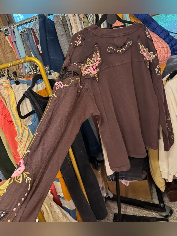 NWT Free People We The Free Lilith Tee - chocolate brown - Medium - Image 9