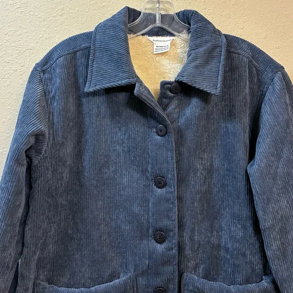 Boston Traders Women's Sherpa Lined Blue Corduroy Jacket Trucker Style Size XS - Image 4