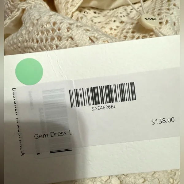SABO Gem Dress Sleeveless Cream Crochet Fit & Flare Mini Dress US Size 8 - Image 7