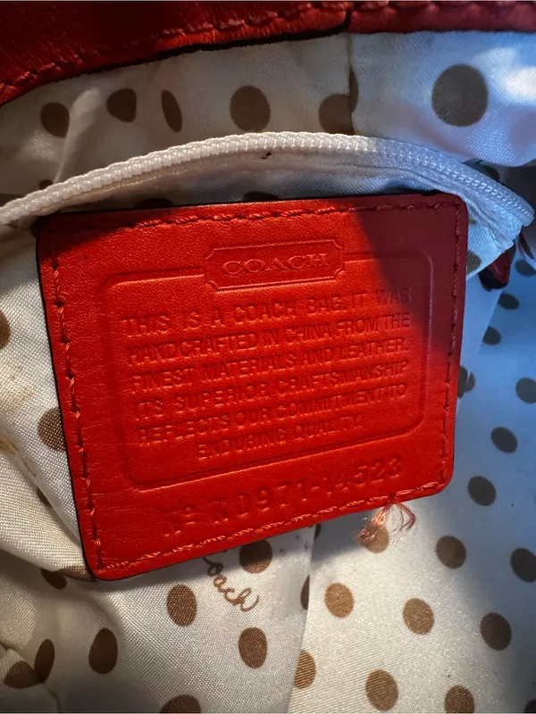 Coach Orange Leather Vintage Tote with Brass-Tone Hardware - Image 5