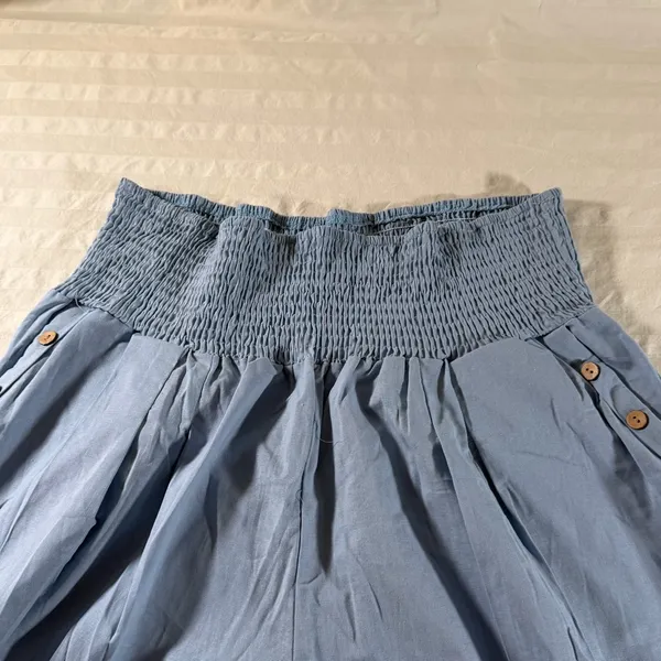 Women's Wide Leg Palazzo High Waist Linen Casual Pant Size XL #260408 - Image 3