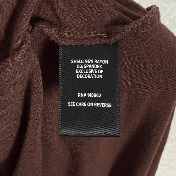 Torrid Knit V-Neck Lace Inset Babydoll Top Brown Size 5 - Image 5