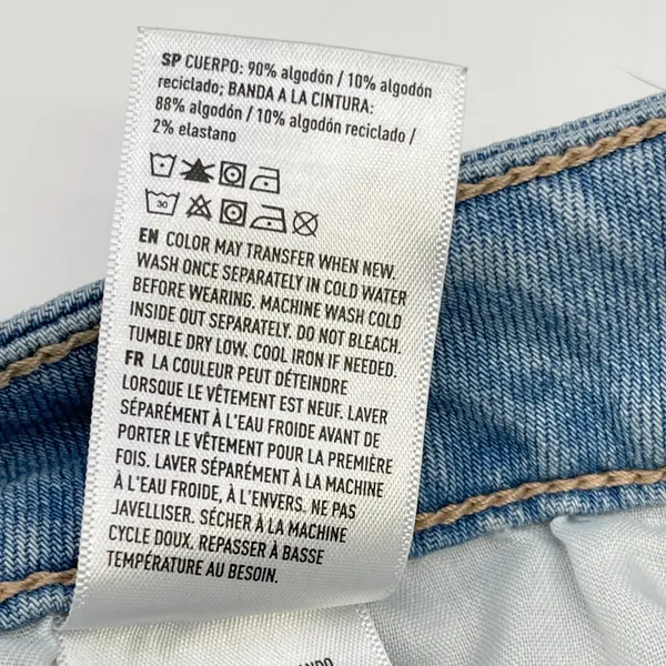 American Eagle Cargo Denim Skirt‎ Womens 16 Light Wash Stretch Front Slit Y2K - Image 10