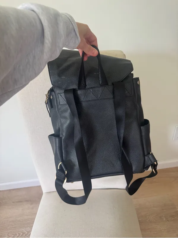 Freshly Picked diaper bag backpack leather zipper pockets baby new mom - Image 4