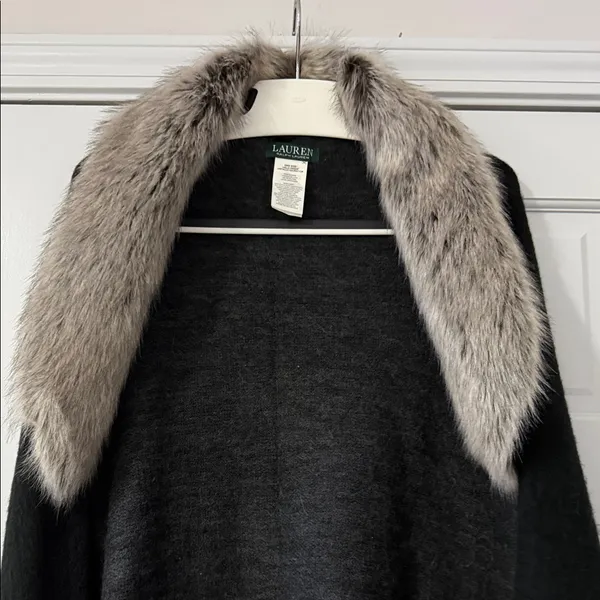 Lauren Ralph Lauren Removable Faux-Fur Collar Poncho - Image 3