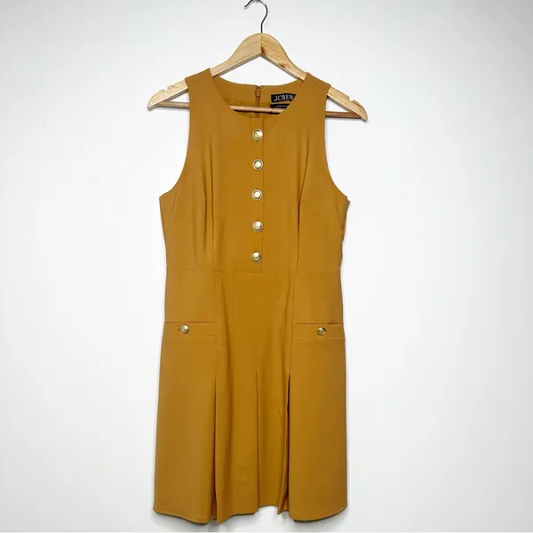 J. Crew Pleated Mini Dress in Tollegno 1900 Italian Bi-Stretch Wool Blend Size 6 - Image 2