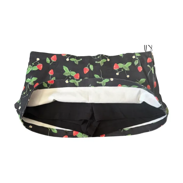 Bailey Rose NWT Black Strawberry Print Mini Skort Sz M Zip Closure Coquette - Image 5