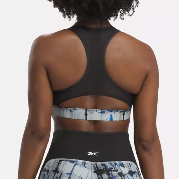Reebok Lux Perform Printed Racer Bra - Pure Grey - Large - NWT - Image 4