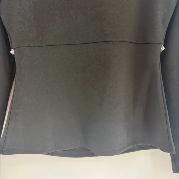 Boston Proper Pearl Rhinestone Sweetheart Notch Top Black S NWT - Image 6