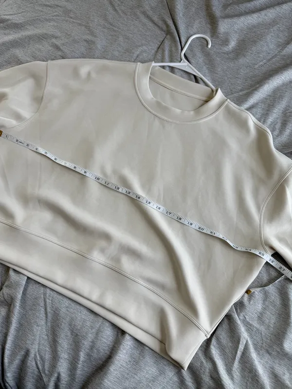 Lululemon Softstreme Perfectly Oversized Cropped Crew Mojave Tan Cream 8 Lounge - Image 10