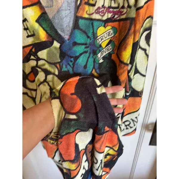 Ed Hardy Eternal Love hooded sweater top size medium - Image 4