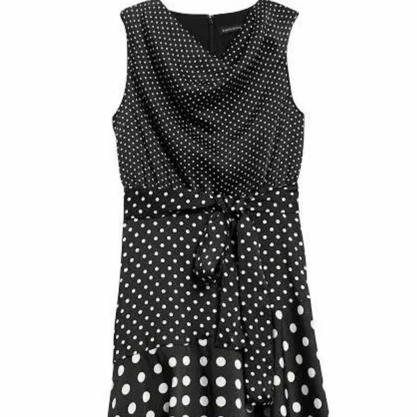 {Banana Republic} Brand New Cowl Neck Sleeveless Polka Dot Midi Dress - Image 5