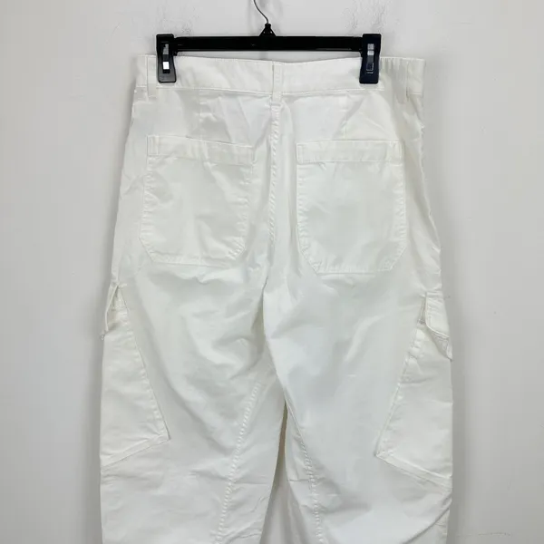 Madewell The Barrel Leg Utility Pant Garment Dyed Twill White Cargo US 4 NWT - Image 11