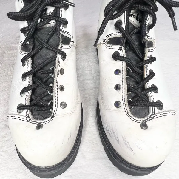 Vintage Y2K Lugz White Leather Combat Boots Women’s Size 8.5 - Image 8