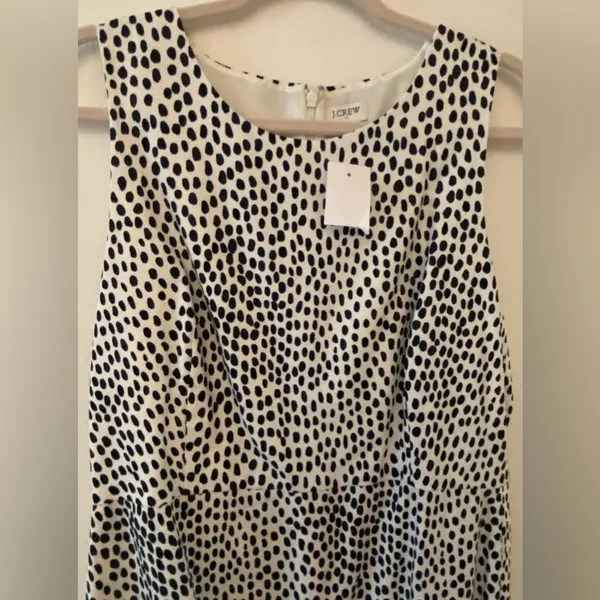 J.Crew Black White Speckled Sleeveless Dress Women's Sz 14 NWT NEW - Image 3