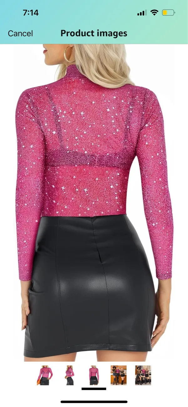 Amazon Glittery Sheer Top - Image 3