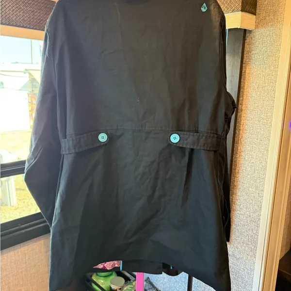 Volcom Women's Black Blazer with Floral Lining XL - Image 2