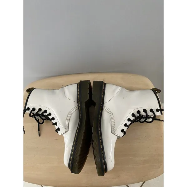 Dr Martens Boots Smooth White Patent Leather Pascal Womens 6 AirWair Docs 1460 - Image 5