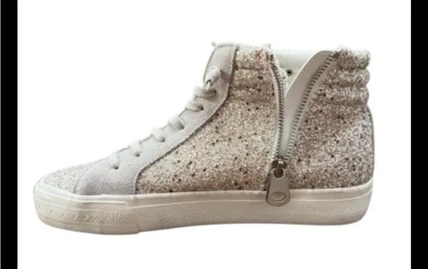 Havaianas Vintage Havana Glitter Star High Tops Women’s 11 Silver Sequin Sparkly Sneaker - Image 3