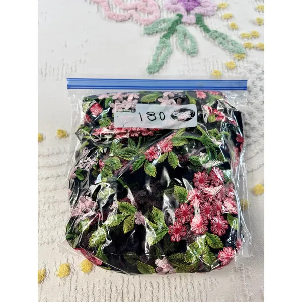 Calvin Klein Floral Embroidered Mesh Mermaid Midi Dress Black Pink 2P CD8L15EZ‎ - Image 11
