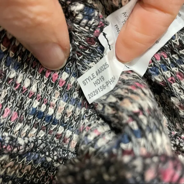 Madewell Rainbow Knit Puff Shoulder Crew Neck Sweater Womens S Boho Fall Cozy - Image 7