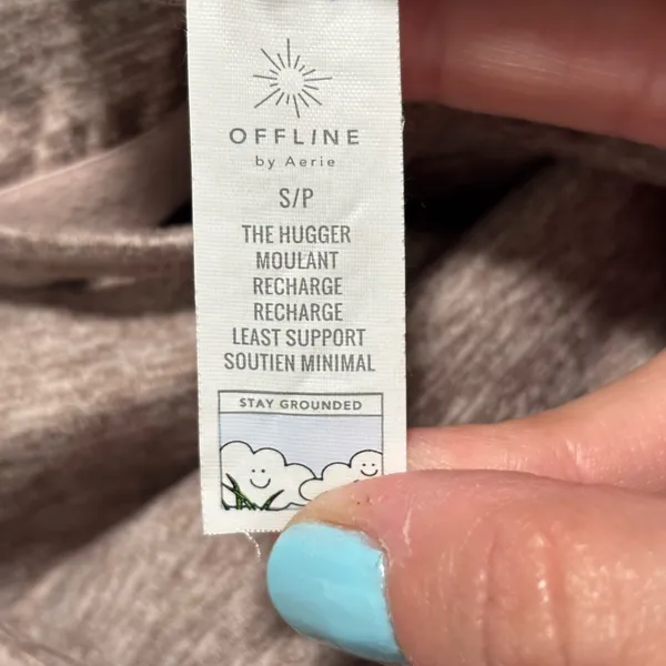 OFFLINE by Aerie Heathered Tan The Hugger Recharge Least Support Sports Bra - Image 3