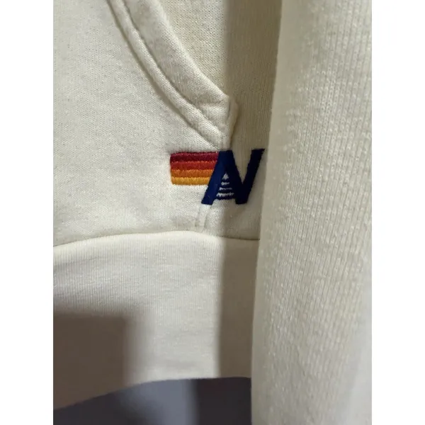 Aviator Nation Bolt Heart Zip Hoodie Vintage White Size‎ Small - Image 8