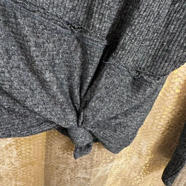 We The Free People Londontown Thermal Tunic Top Charcoal Gray Stretch XS - Image 6