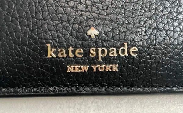 Kate Spade Leila Credit Card Holder Wristlet ID Key Ring Pebbled Leather Black - Image 3