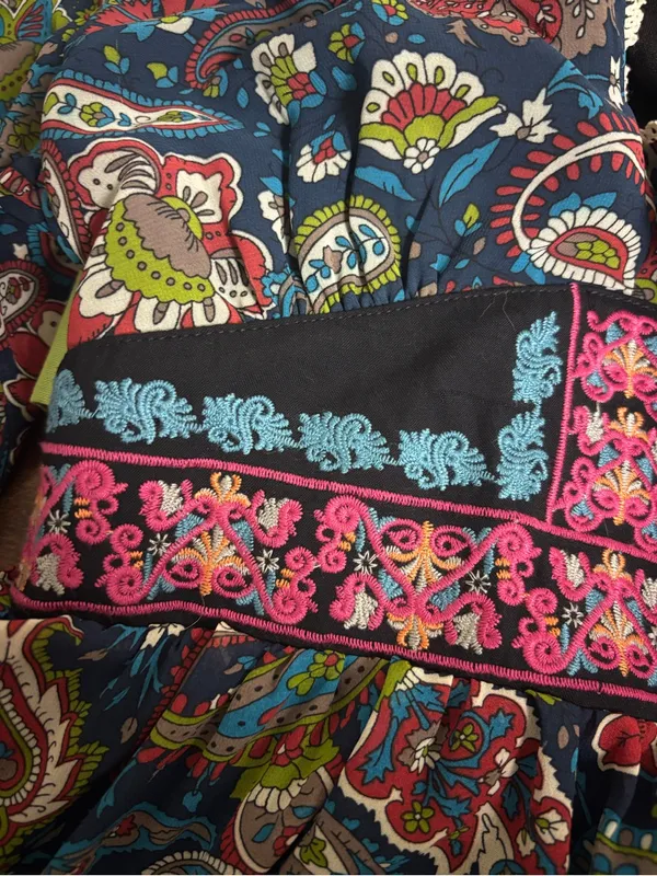 Flying Tomato Paisley Boho Babydoll Dress Size M | Embroidered Empire Waist - Image 5