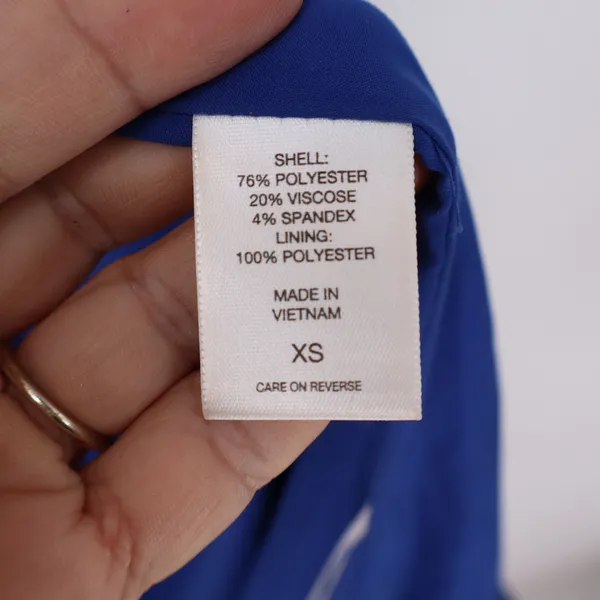 Gabrielle Union Dress Womens XS Sheath Midi Royal Blue Wrap Front Excellent - Image 3
