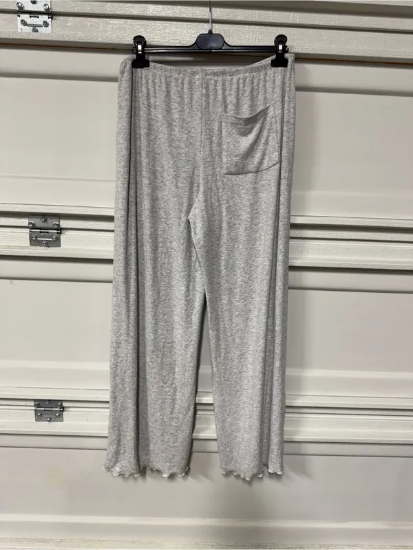 Garage Pointelle Slouchy Pants Spring Grey Mix Large New - Image 4