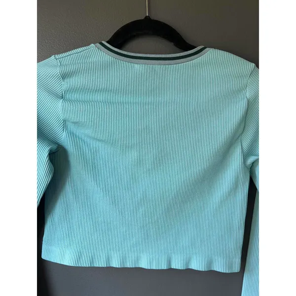 Urban Outfitters Out From Under Light Blue Ribbed Long Sleeve Crop Top XL - Image 10