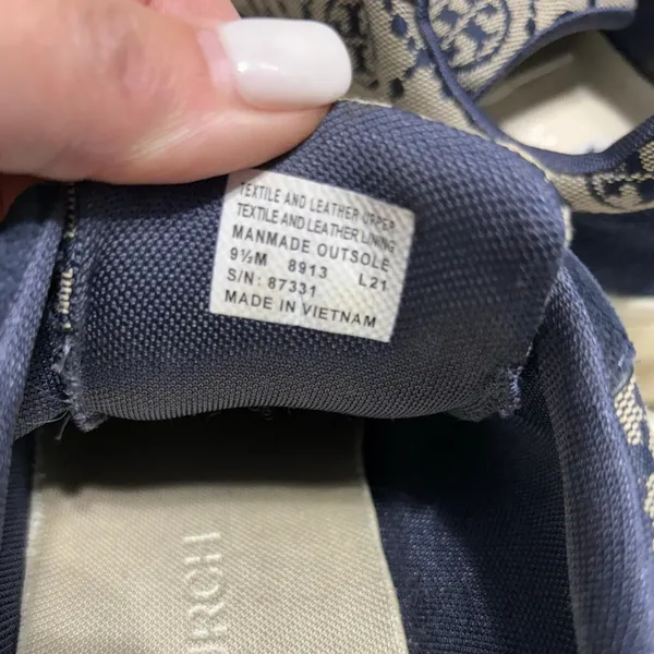 Tory Burch T Monogram Good Luck Trainer Sneakers Women's 9.5 Navy Gray Chunky - Image 5