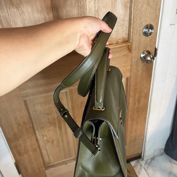 Michael kors Whitney Medium Leather‎ Satchel green crossbody - Image 6