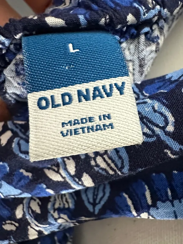 Old Navy Blue Floral Tie-Back Maxi Dress - Image 3