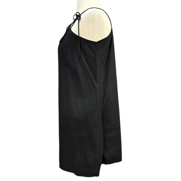 Old Navy L Black Linen Mini Dress Resort Party Goth LBD‎ Minimalist - Image 2