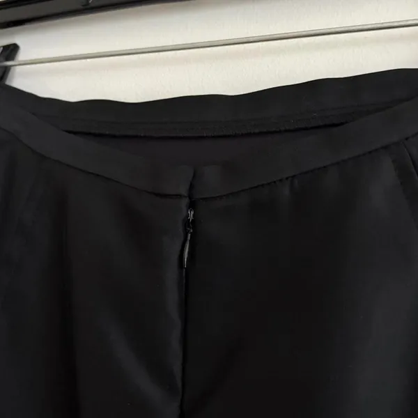 Vintage 90s Cache Black Satin Train Maxi Skirt Formal Prom Whimsigoth Goth 10 - Image 3