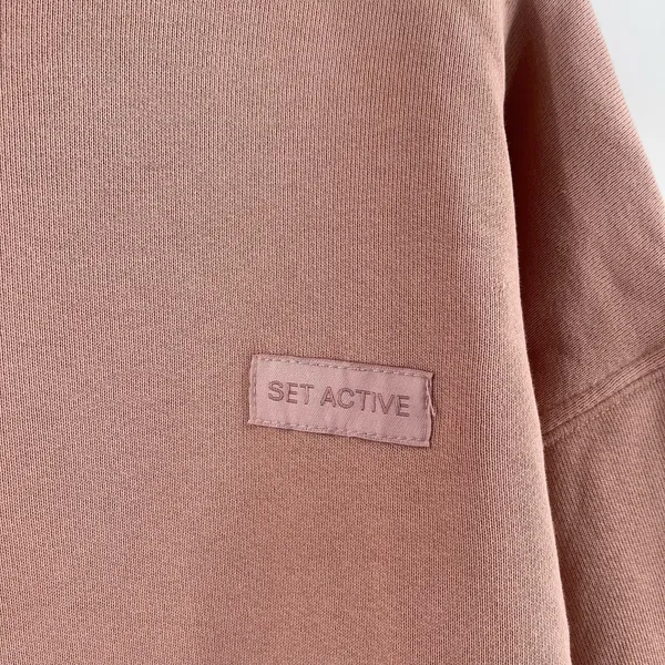 SET ACTIVE Hoodie Sweatshirt Size Large Dusty Rose Pink Loungewear Athleisure - Image 6