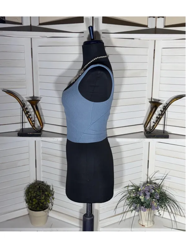 Lululemon ribbed softreme tank top cropped oasis blue athleisure activewear yoga - Image 6