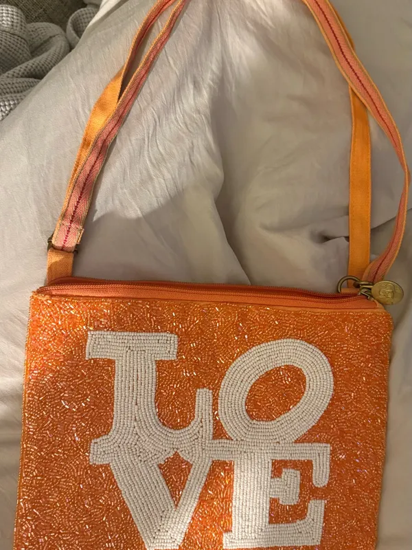 America & Beyond All My Love Top Zip Clutch - Orange - Image 2