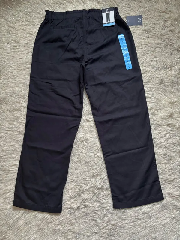 GAP Black Women’s Straight-Leg Twill Elasticized Pant Size L - Image 3