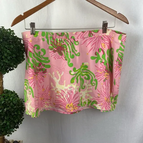 Lilly Pulitzer Pink Print 72846 Underwater Ocean Print Mini Skirt M - Image 3